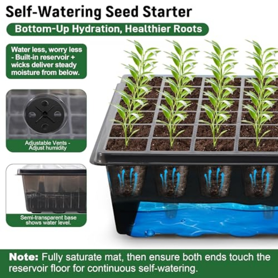 60-Cell Self-Watering Seed Sta - огляд і ціна Humidity Dome Kit