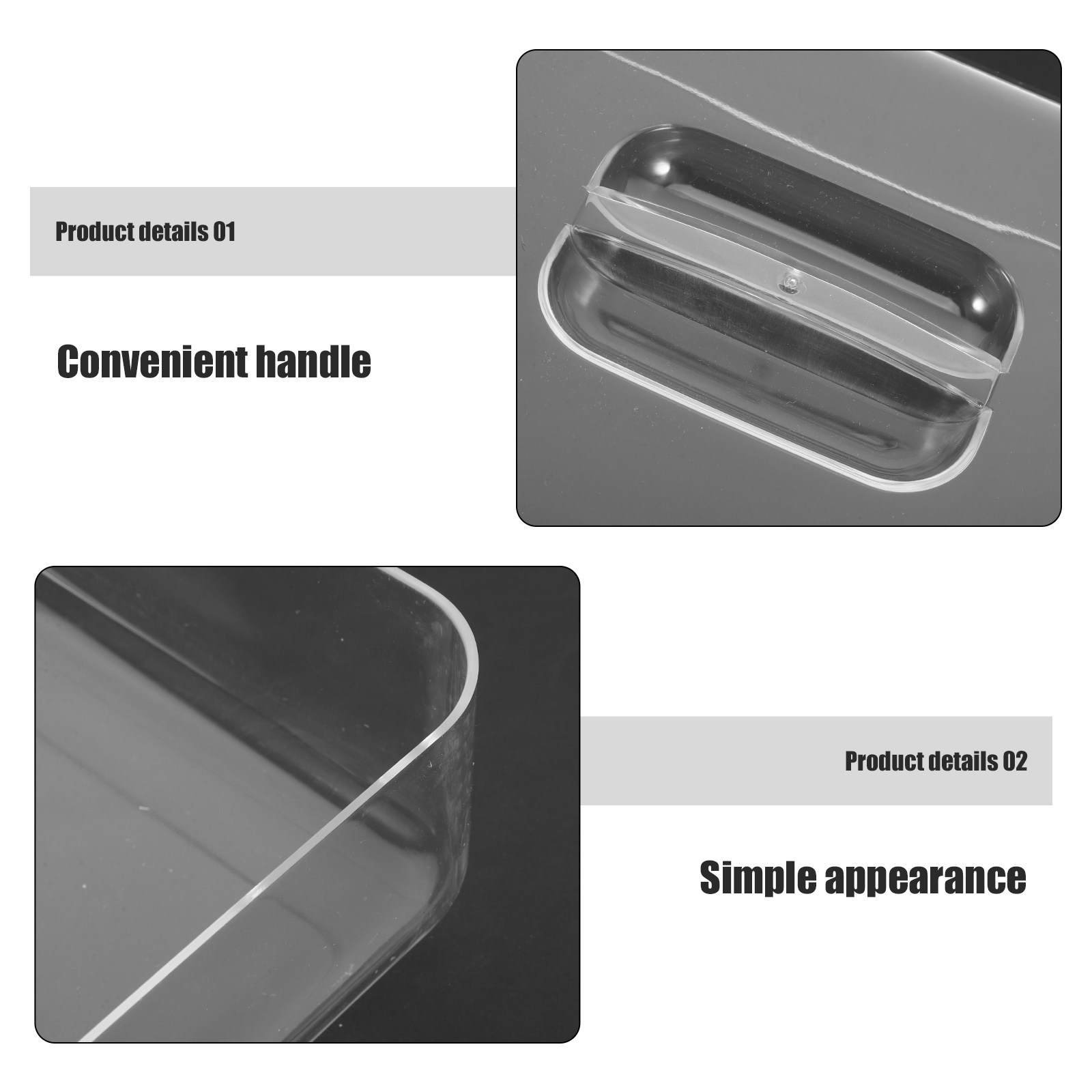 2Pcs Clear Acrylic Rectangular - огляд і ціна Plastic Dome Clear