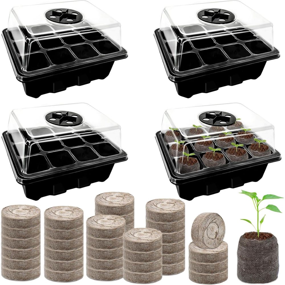 4 Pack Seed Starter Tray with  - огляд і ціна Peat Pellet Tray
