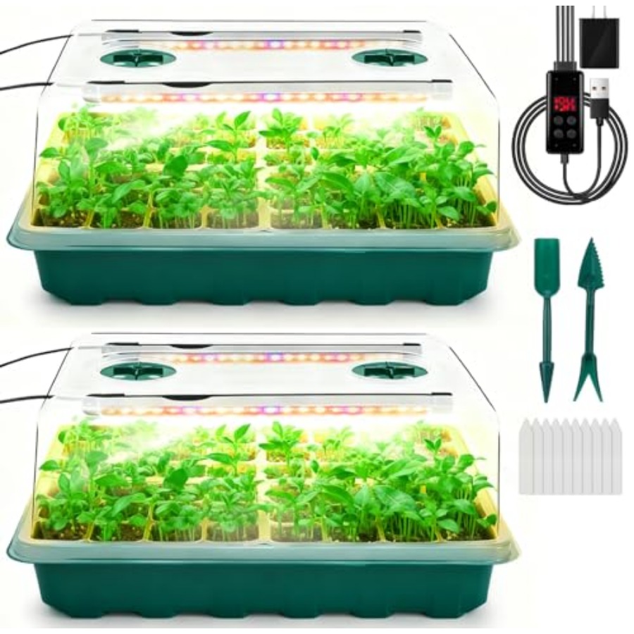 Seed Starter Tray with Grow Li - огляд і ціна Humidity Dome Kit