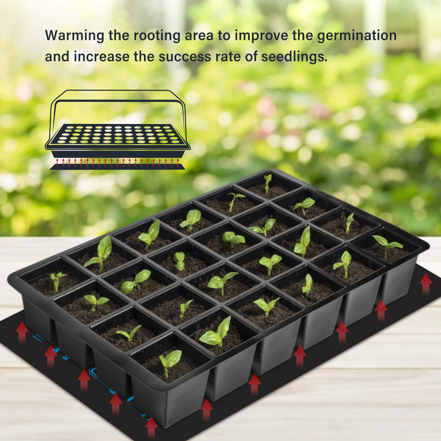 20.75x10CM EU/US/UK/AU Plug Se - огляд і ціна Heat Mat Seedling