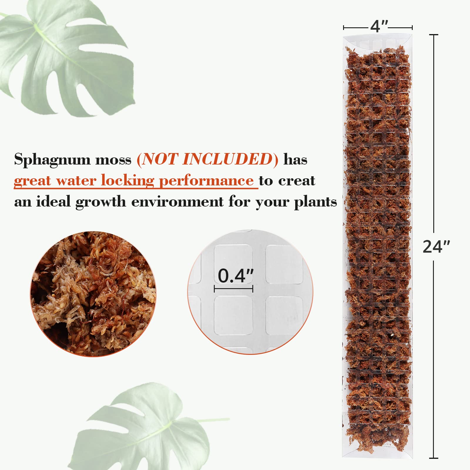 2/4/6Pcs Moss Pole Plastic Pla - огляд і ціна Sphagnum Moss Dry